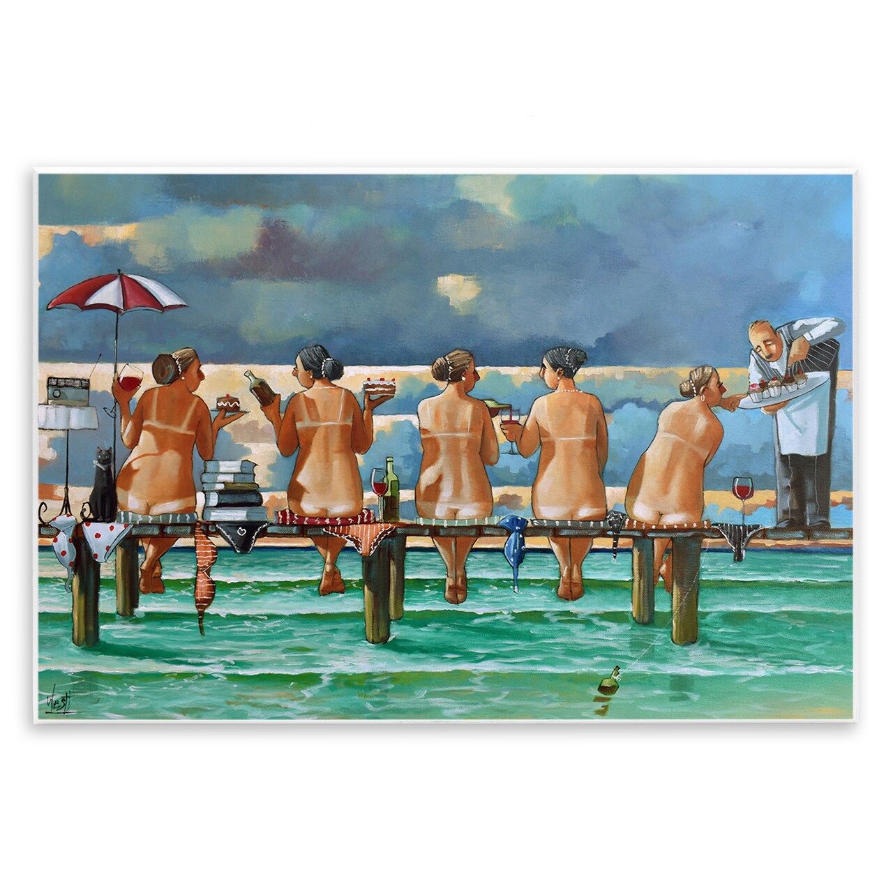 Stupell Industries Beach Dock Women Summer Fun Wall Plaque Art